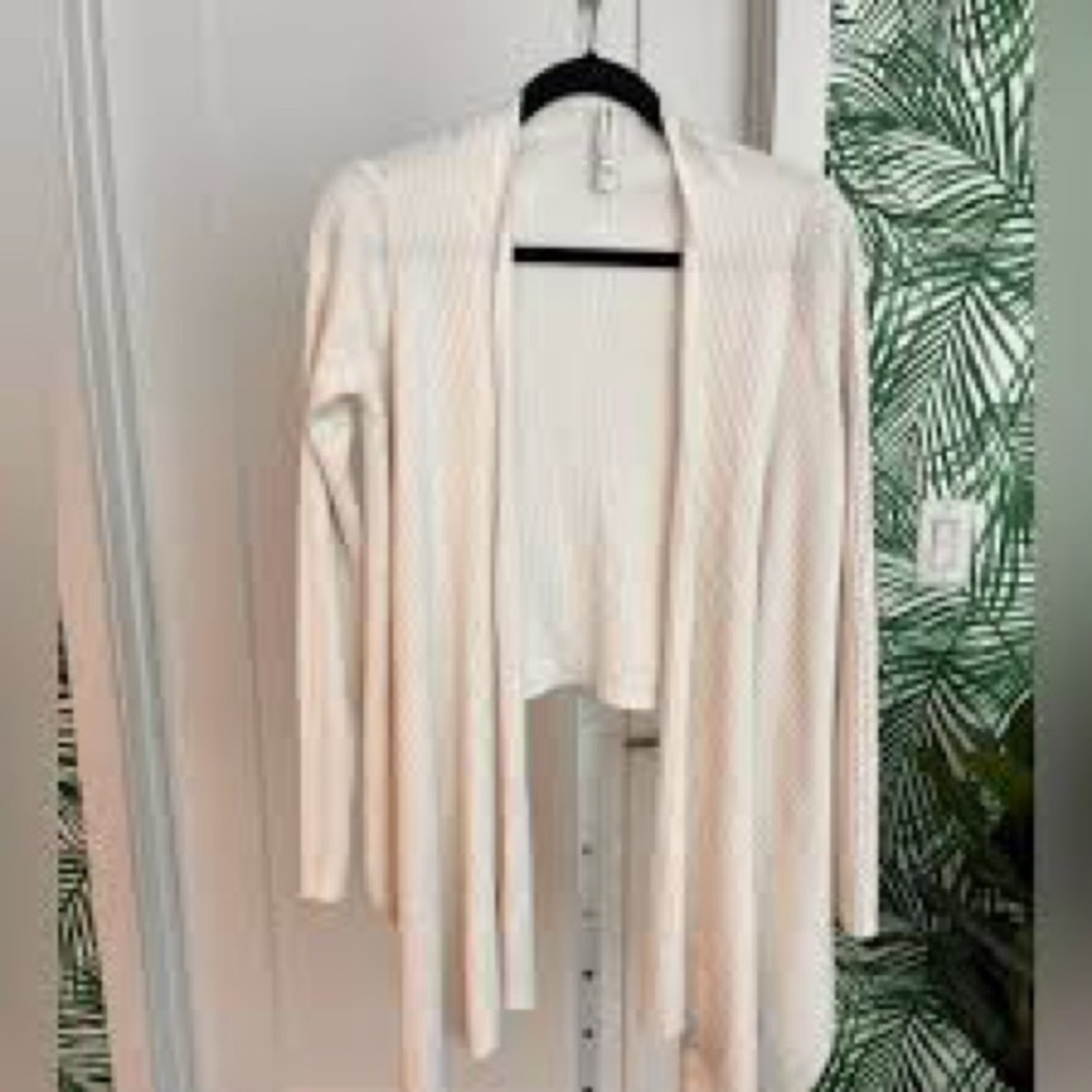 Athleta Cream Cardigan Sweater Lightweight Knit